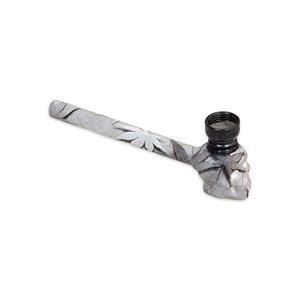 Pipe de Vidro D&K Caveira - Mix Cinza Preto