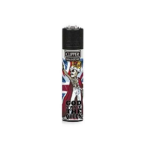 Isqueiro Grande Clipper Freddie Mercury (Queen) - God Save The Queen