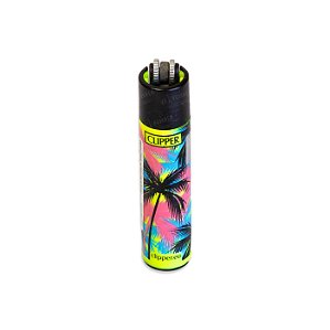 Isqueiro Clipper Grande Palm Beach - Amarelo