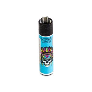 Isqueiro Grande Clipper Caveira - Azul