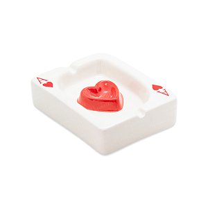 Cinzeiro de Porcelana Baralho - Ás de Copas (contém marcas)