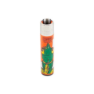 Isqueiro Clipper Grande Hippie Theme 3 (Camaleão) - Laranja