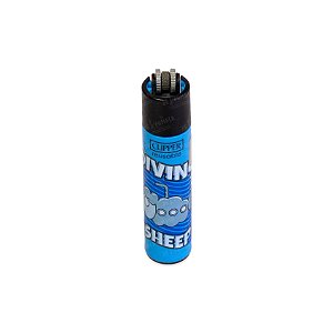 Isqueiro Clipper Grande Animal Life 4 (Diving Sheep) - Azul