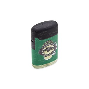 Isqueiro Maçarico Zengaz Smoking Skull - Mix Verde Preto