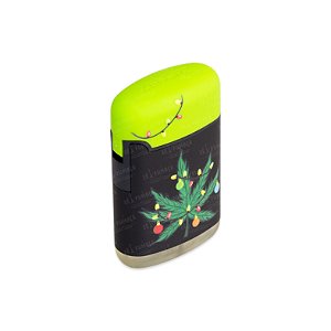 Isqueiro Maçarico Zengaz Natal Hemp Leaf - Mix Preto Verde