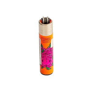 Isqueiro Clipper Grande Strange Weed - Laranja