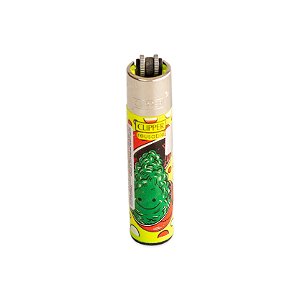 Isqueiro Clipper Grande Strange Weed - Amarelo