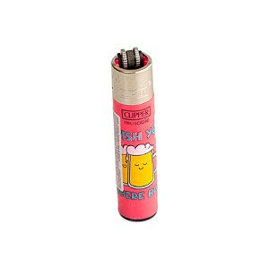 Isqueiro Clipper Grande Beer Quotes - Let It Beer (Rosa)