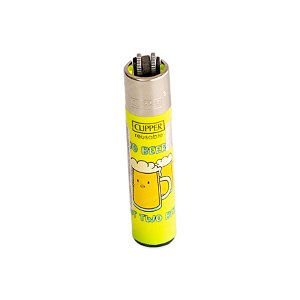Isqueiro Clipper Grande Beer Quotes - Let It Beer (Amarelo)