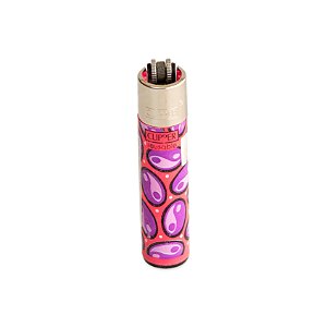 Isqueiro Clipper Grande Psycho Stickers - Yin-yang (Rosa)