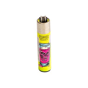 Isqueiro Clipper Grande Bone Portraits - Amarelo