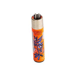 Isqueiro Clipper Grande Strange Flowers - Laranja