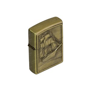 Isqueiro de Fluido Navio 1 - Dourado Envelhecido