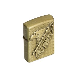 Isqueiro de Fluido Águia III - Dourado Envelhecido