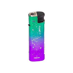 Isqueiro Maçarico Firestar Signos (Aquário) - Mix Verde Roxo