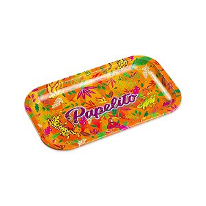 Bandeja de Metal Média Papelito - Fauna e Flora (Laranja)