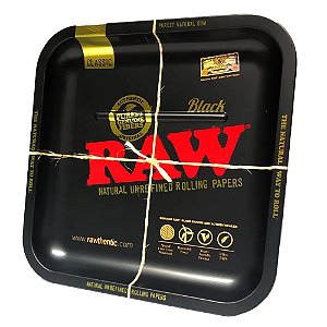 Bandeja de Metal Média Classic Black Quadrada - RAW