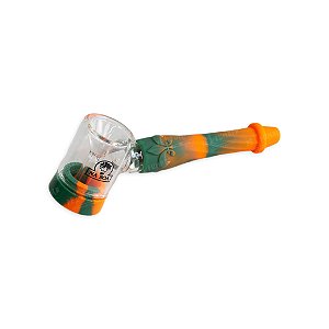 Pipe de Vidro e Silicone Na Boa - Mix Laranja Verde