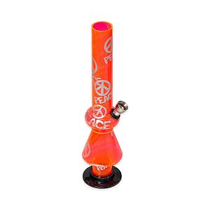 Bong de Acrílico 25 cm - Peace (Rosa)