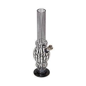 Bong de Acrílico 25 cm - Listrado (Preto)