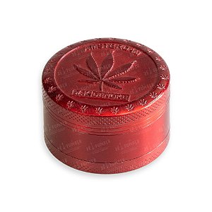 Dichavador de Metal D&K Hemp Leaf - Vermelho