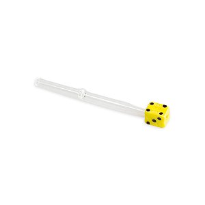 Piteira de Vidro Art 6 mm Dado - Amarelo