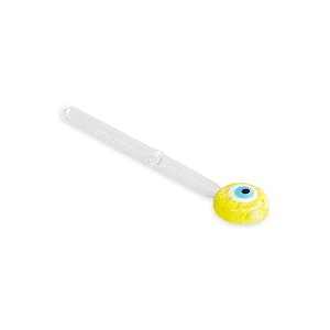 Piteira de Vidro Art 6 mm Olho Grego - Amarelo