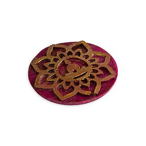 Incensário de Resina Pequeno (Flor de Lótus / Buda) - Mix Rosa Dourado