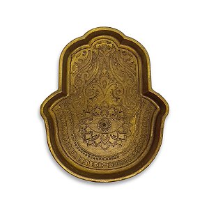 Incensário de Resina Grande (Mão de Hamsá) - Dourado Envelhecido