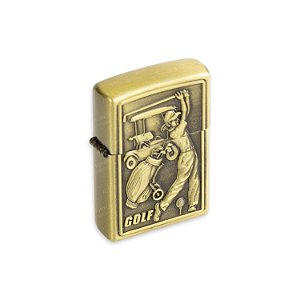 Isqueiro de Fluido Golf - Dourado Envelhecido