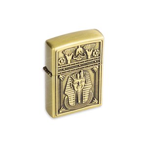 Isqueiro de Fluido Faraó II - Dourado Envelhecido