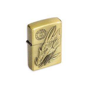 Isqueiro de Fluido Dragão X - Dourado Envelhecido