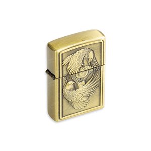 Isqueiro de Fluido Águia Eagle VI - Dourado Envelhecido