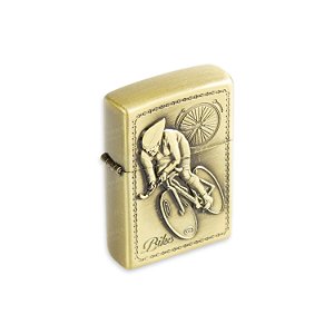 Isqueiro de Fluido Bike II - Dourado Envelhecido