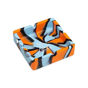 Cinzeiro Quadrado Squadafum -  Mix Azul Laranja Preto
