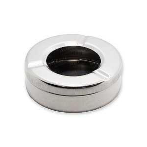 Cinzeiro Redondo de Metal c/ Tampa - 12 cm