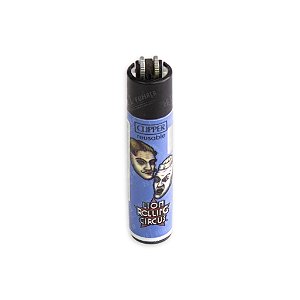 Isqueiro Grande Clipper Lion Rolling Circus Silverfuck & Jellybelly - Azul