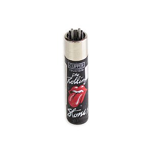 Isqueiro Clipper Grande Lion Rolling Stones - Preto