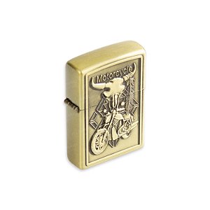 Isqueiro de Fluido Motorcycle II - Dourado Envelhecido
