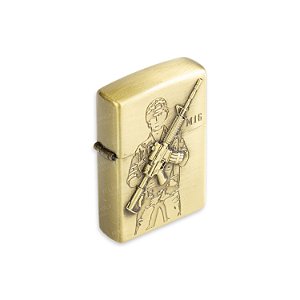 Isqueiro de Fluido M16  - Dourado Envelhecido