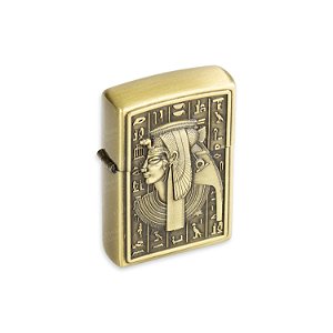 Isqueiro de Fluido Cleópatra IV - Dourado Envelhecido