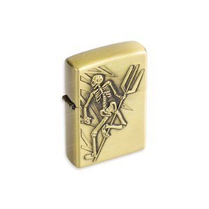 Isqueiro de Fluido Esqueleto III - Dourado Envelhecido