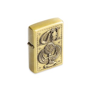 Isqueiro de Fluido Deusa Isis - Dourado Envelhecido