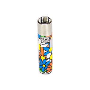 Isqueiro Clipper Grande Hippie Party 1 - Mix Amarelo Azul Branco