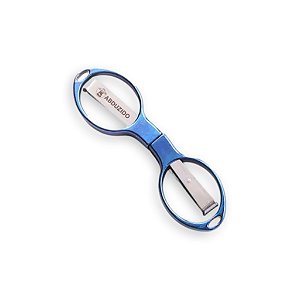 Tesoura Abduzido Dobrável Round Metal - Azul