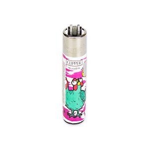 Isqueiro Clipper Grande Mutant Animals - Mix Rosa Verde