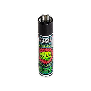 Isqueiro Clipper Grande Weed Billboard - Green Fight