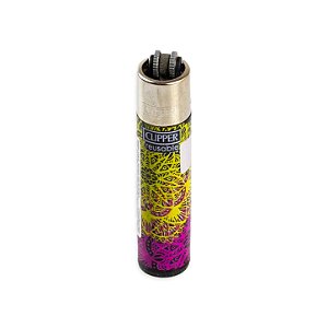 Isqueiro Clipper Grande Pattern Mandala – Amarelo e Rosa