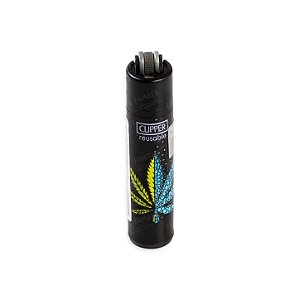Isqueiro Micro Clipper Half Leaf – Azul e Amarelo