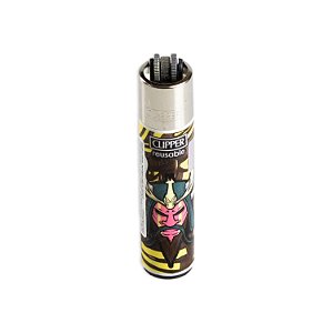 Isqueiro Clipper Grande Samurai Masks – Amarelo